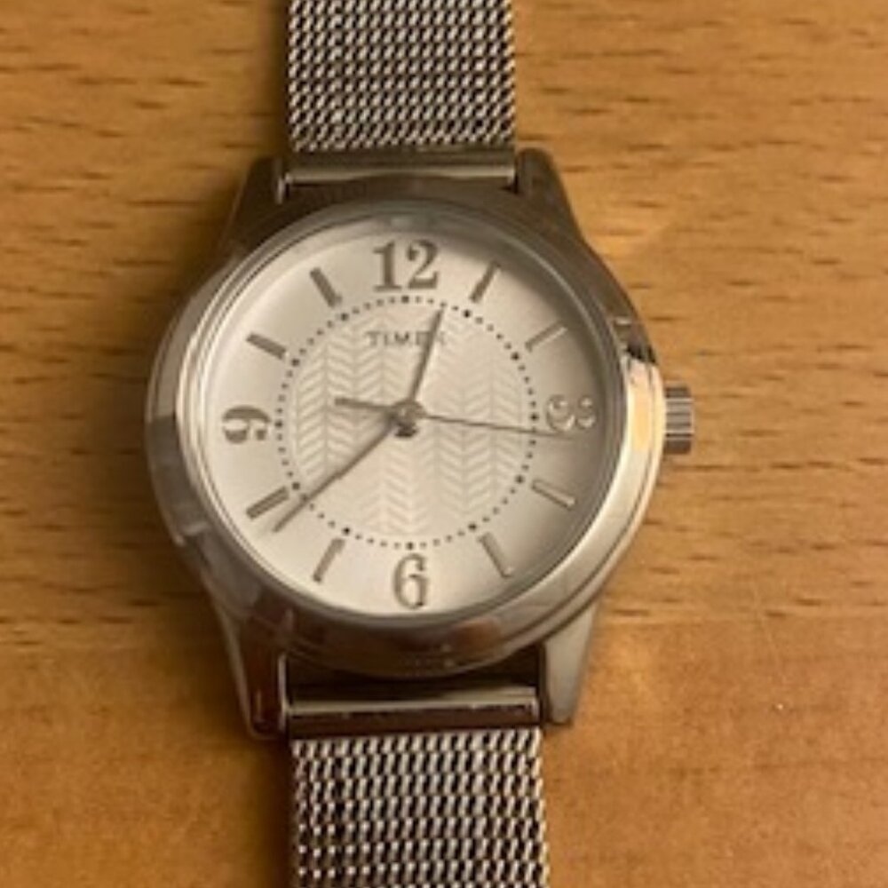 Timex Watch with Adjustable Mesh Bracelet - Silver T2P457JT